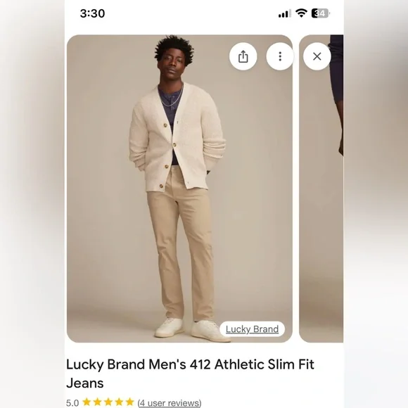 Lucky Brand Beige Denim jeans - Picture 1 of 10